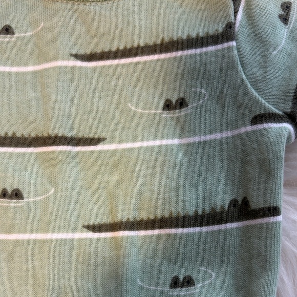 Green Alligator Print Kids Bodysuit - Picture 2 of 3